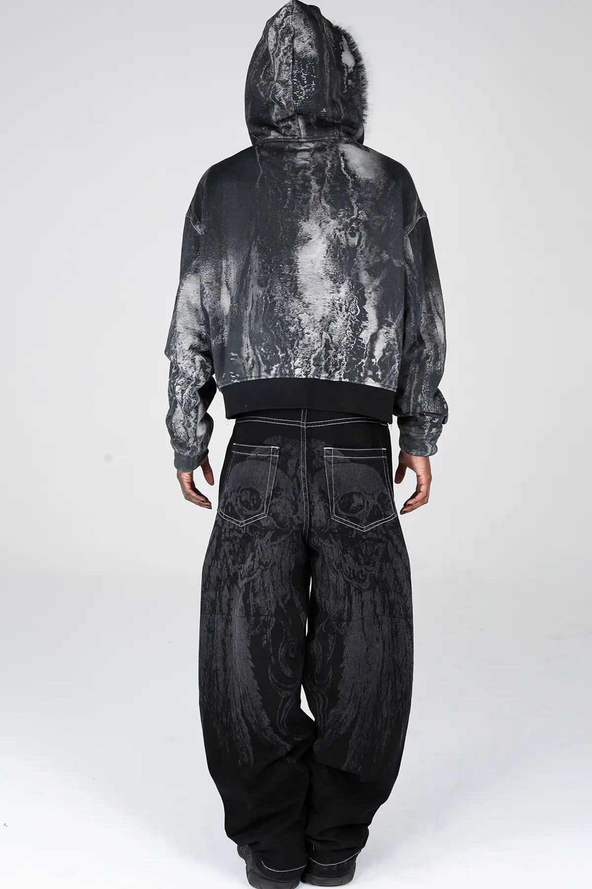 Noir Studded Zip Hoodie - Image 4