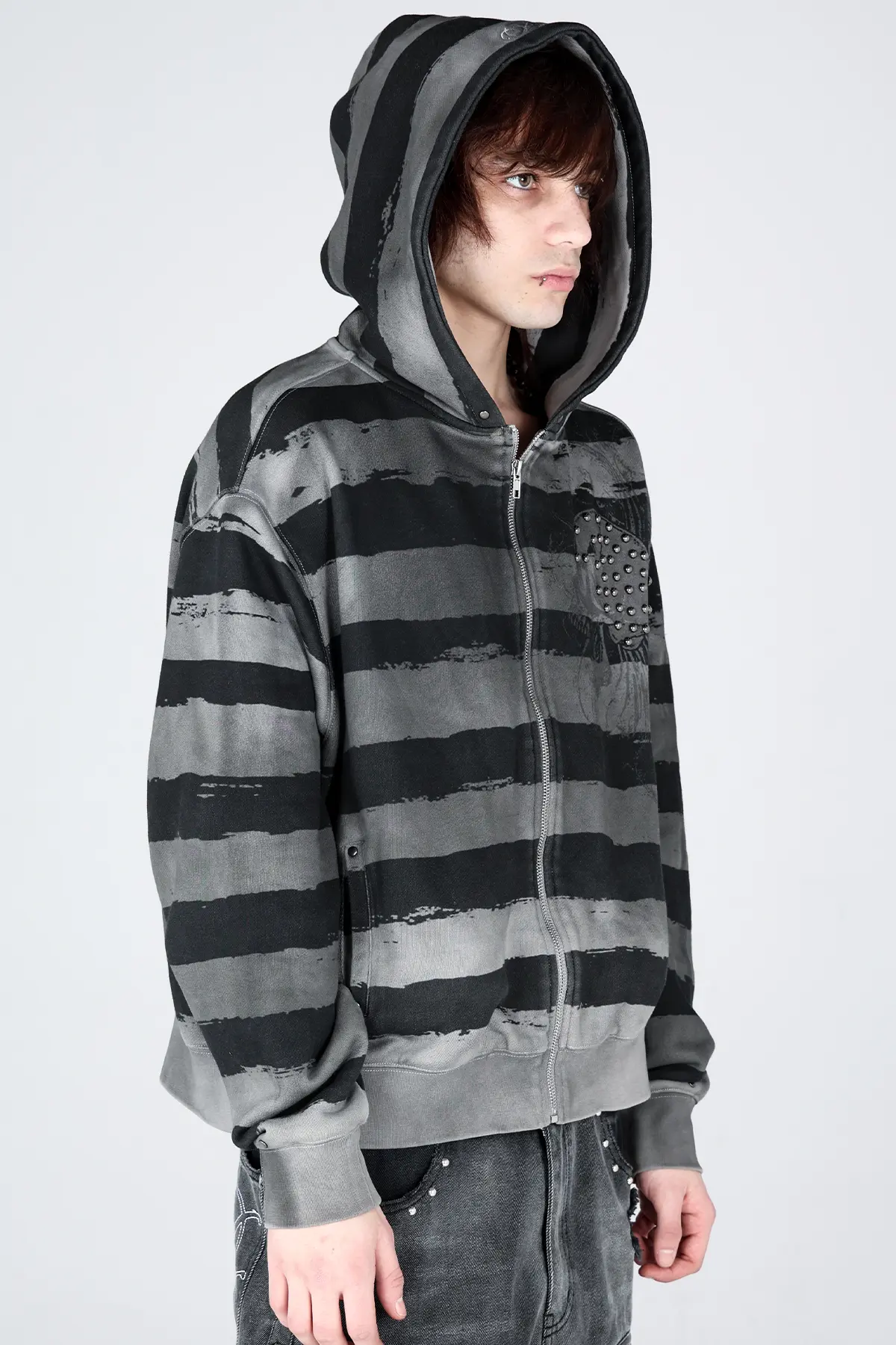 Striped Zip Hoodie - Image 3