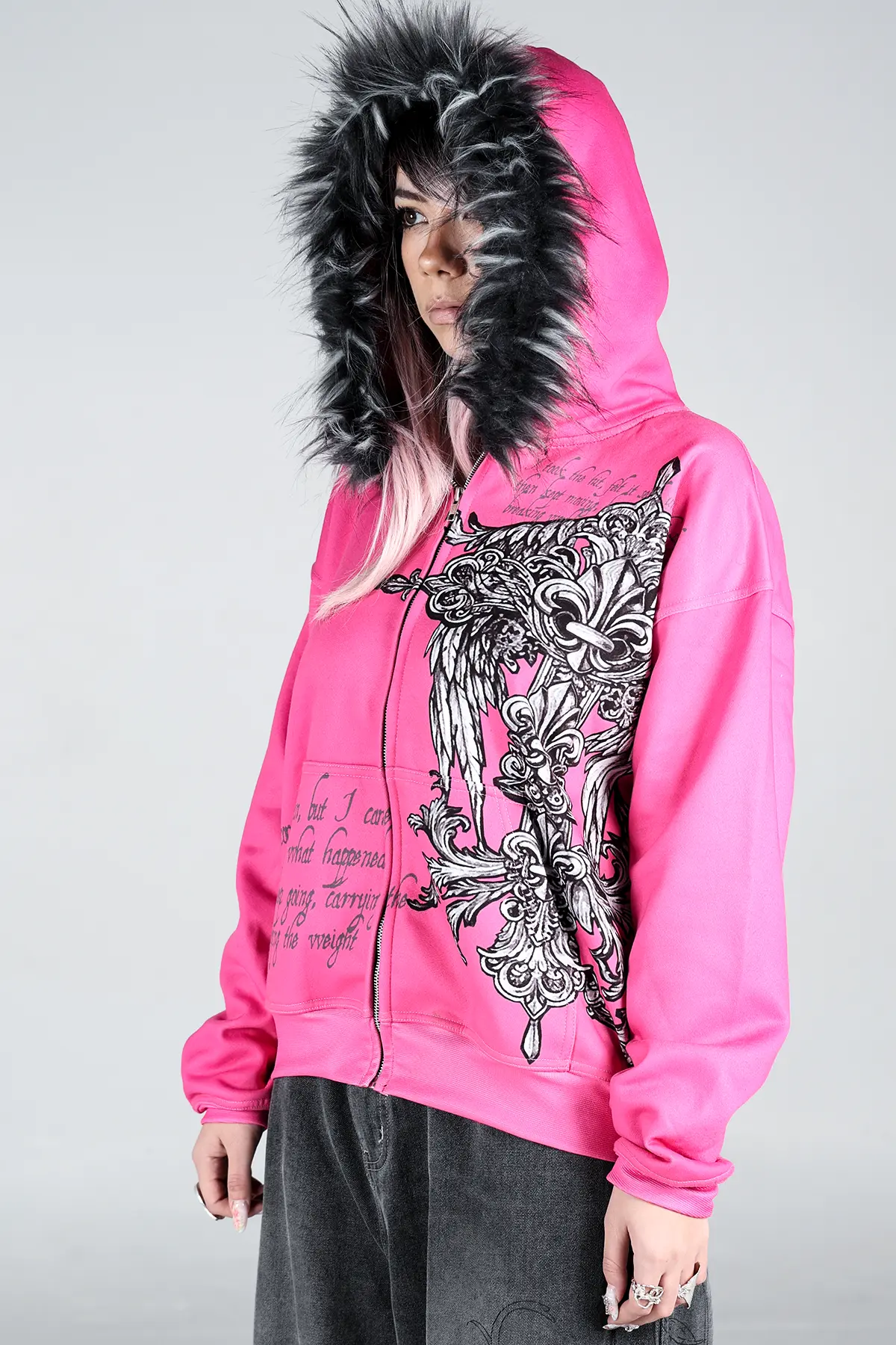 Whisper Zip Hoodie (Pink) - Image 3