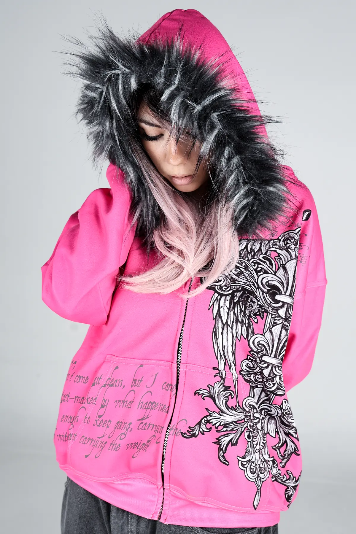 Whisper Zip Hoodie (Pink) - Image 4